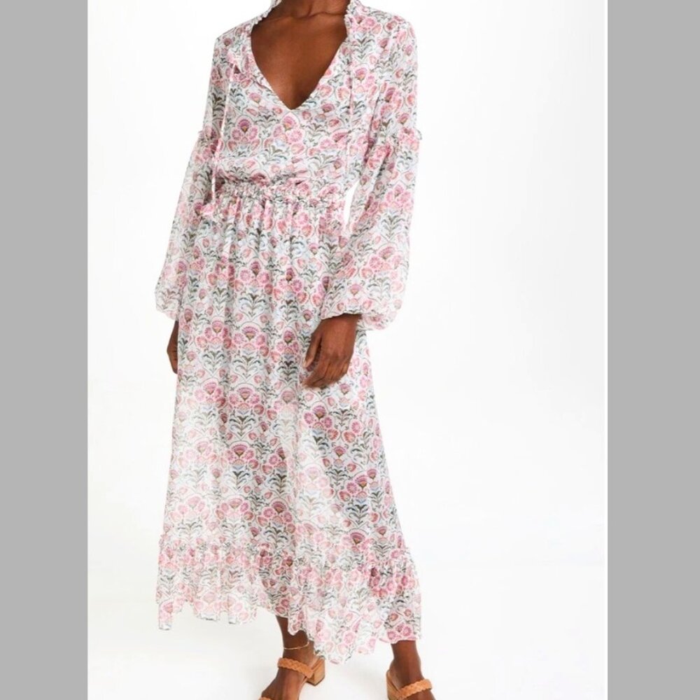 MISA Los Angeles Amata Bohemian Maxi Dress In Somerset Stencil Size Medium NWOT